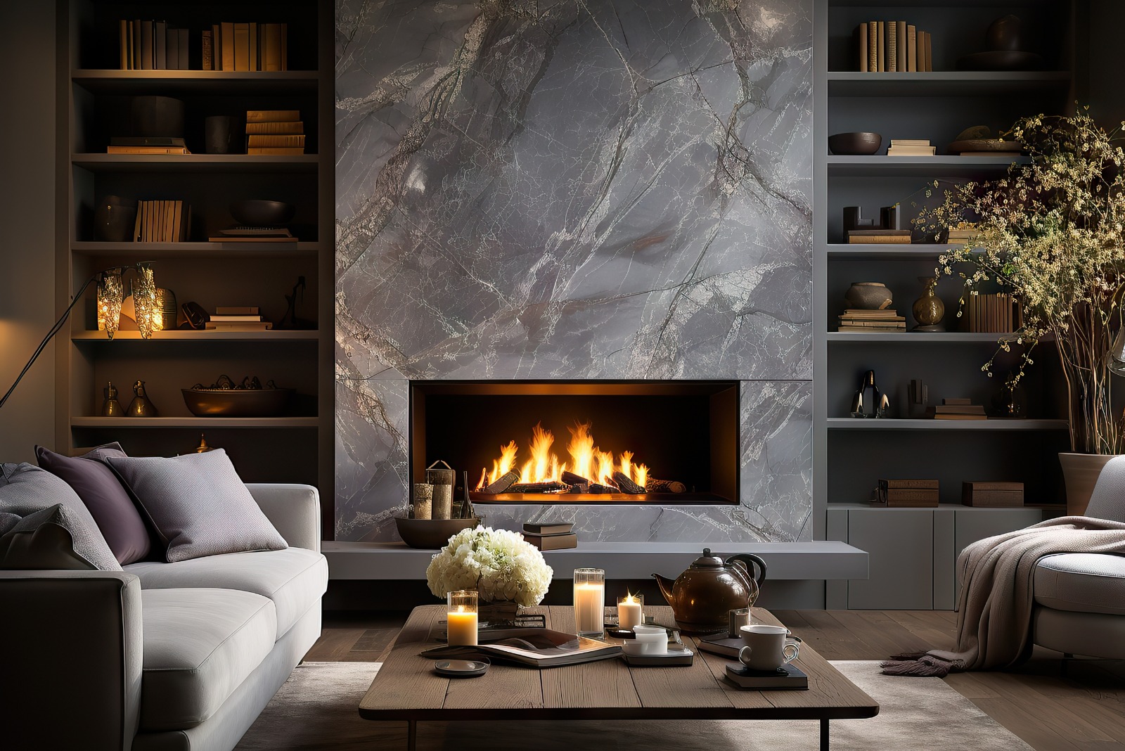 Fireplace & Walls